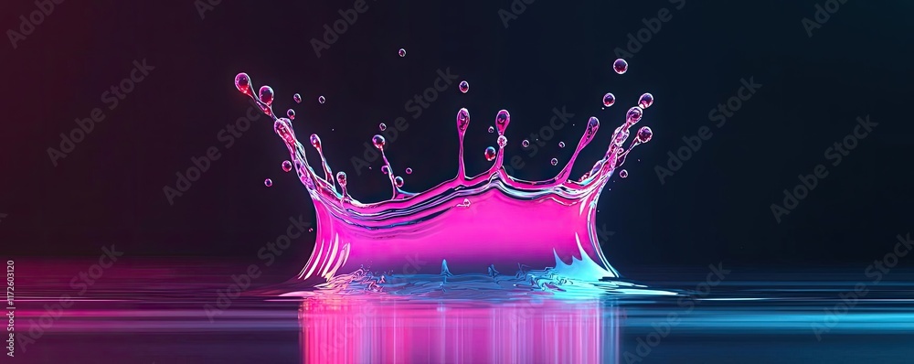 Poster splash abstract background concept. a vibrant splash of colorful liquid creating ripples in water.