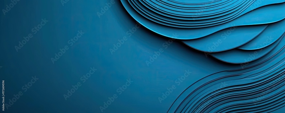 Poster Splash abstract background concept. Abstract blue background with wavy layers creating a fluid and modern design.
