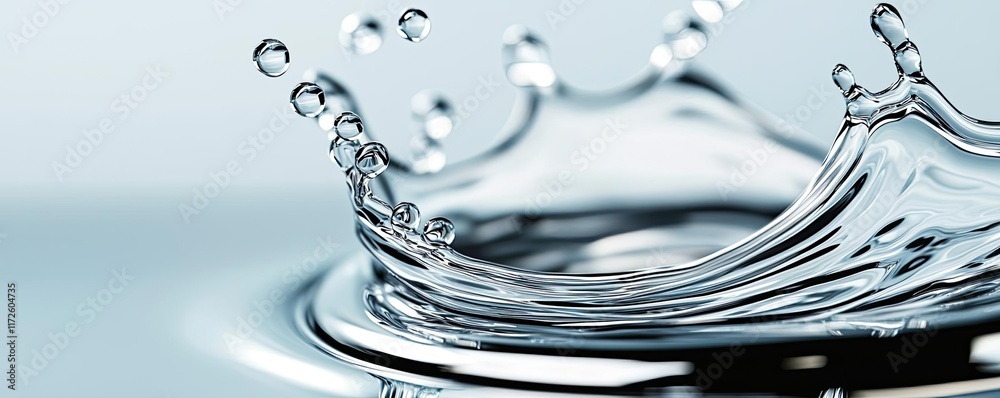 Poster Splash abstract background concept. Water splash creating lively ripples under a serene calm atmosphere.
