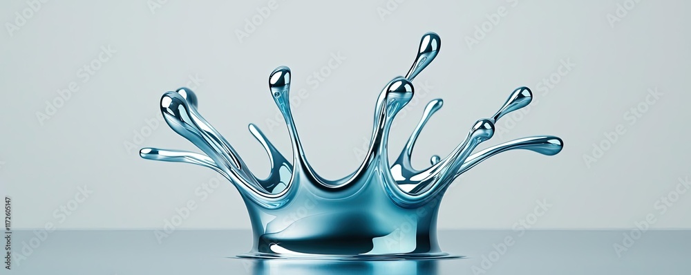 Aufkleber splash abstract background concept. close-up of a water splash resembling a crown on a reflective su