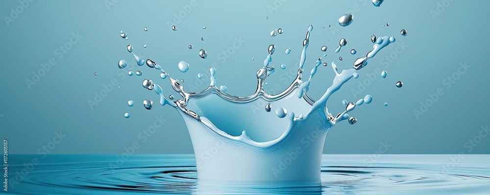 Poster splash abstract background concept. a stunning splash of water captured in mid-air, showcasing dropl