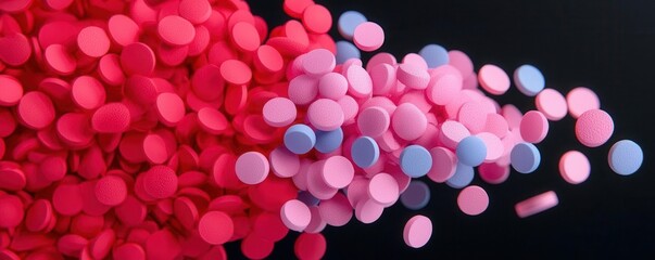 Colorful candy droplets falling studio background food close-up vibrant aesthetics