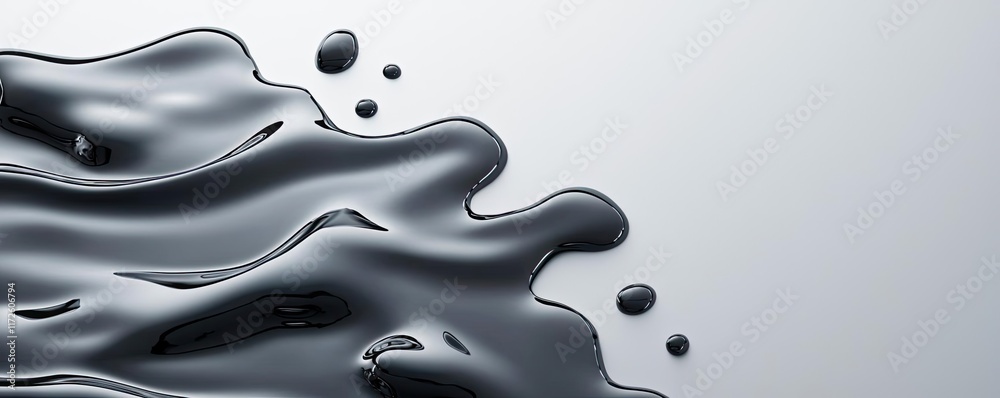 Aufkleber Splash abstract background concept. Abstract black liquid paint flowing on a smooth surface creating elegant textures.