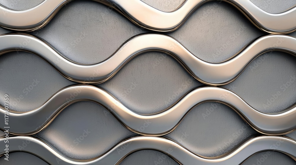 Poster metallic abstract background concept. stylish wave-patterned metal surface showing modern design in 