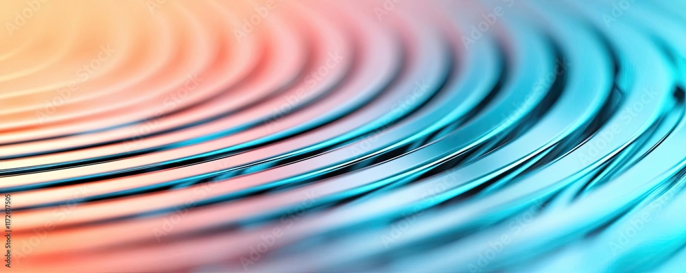 Aufkleber Metallic abstract background concept. Abstract color waves creating a soothing visual effect with vibrant tones.