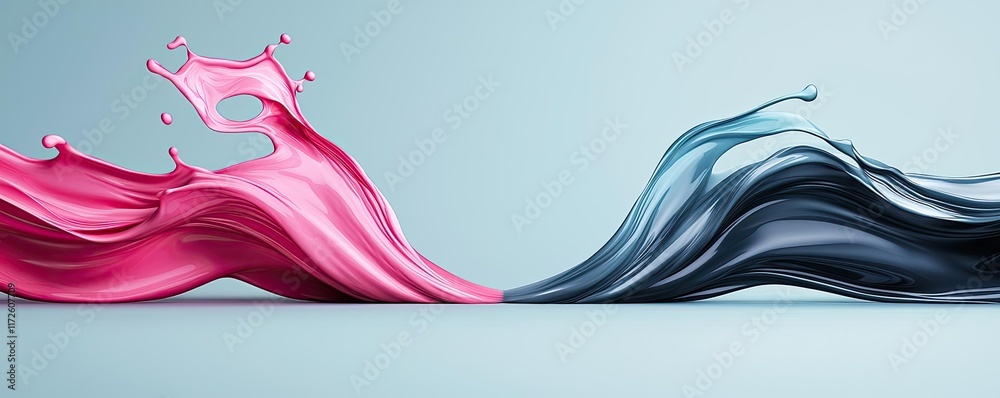 Poster splash abstract background concept. vibrant pink and blue liquid splashes creating a striking artist