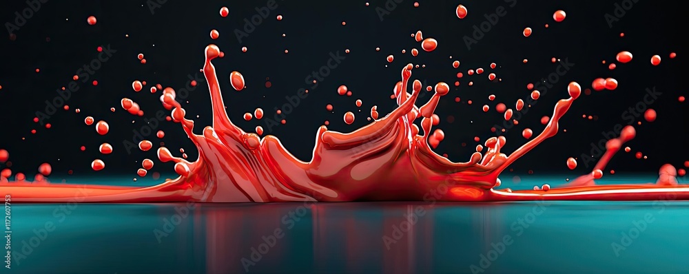 Poster splash abstract background concept. dynamic red splash illustrating vibrant creativity and motion on