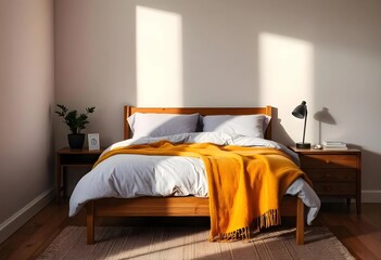 Cozy Morning Light Fills a Serene Bedroom With Warm Textures and Inviting Colors