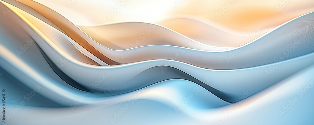 Poster Waves abstract background idea. Abstract waves flowing in soft pastel tones create a harmonious visual experience.