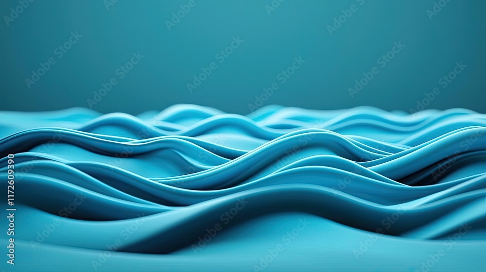 Aufkleber waves abstract background idea. stylized waves in blue tones create a soothing and modern abstract d