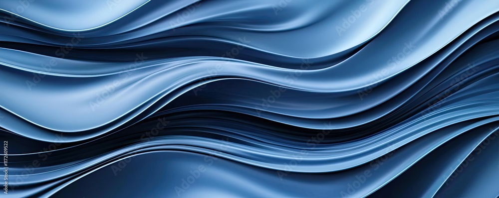 Poster Waves abstract background idea. Abstract blue wave background with soft, flowing fabric texture for design projects.