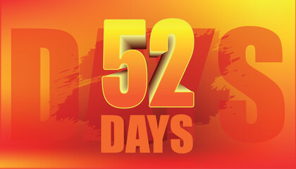 Colorful Multicolor Brush style 52 days to go red vector banner illustration isolated on Multicolor background