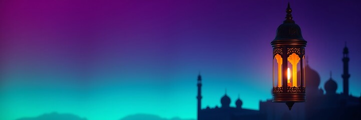 Ramadan Lantern decoration panorama  background