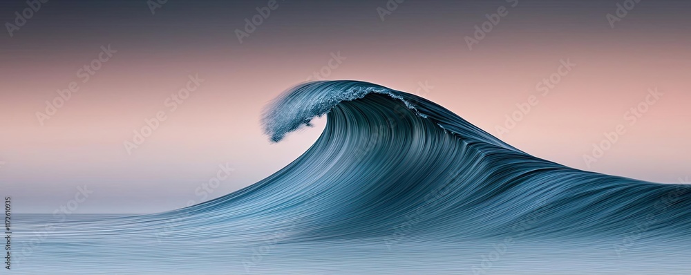 Poster waves abstract background idea. a mesmerizing ocean wave capturing the serene beauty of nature at tw