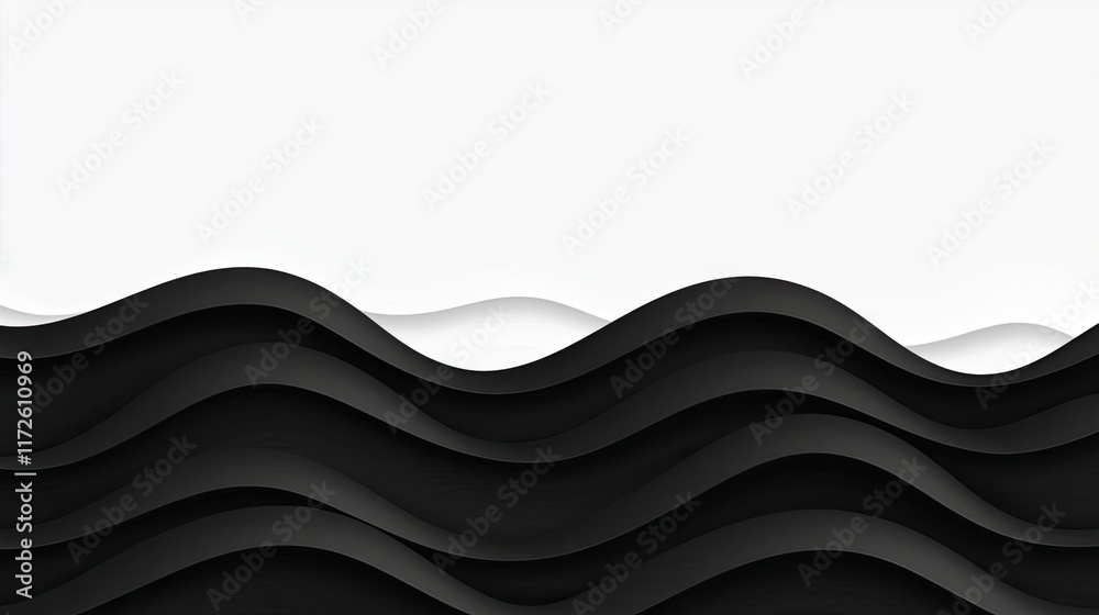 Poster waves abstract background idea. stylish black and white waves create a modern and sleek backdrop for
