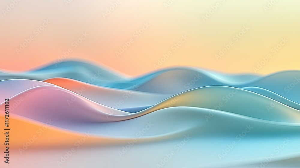 Aufkleber Waves abstract background idea. Abstract colorful waves create a soothing and modern digital background.