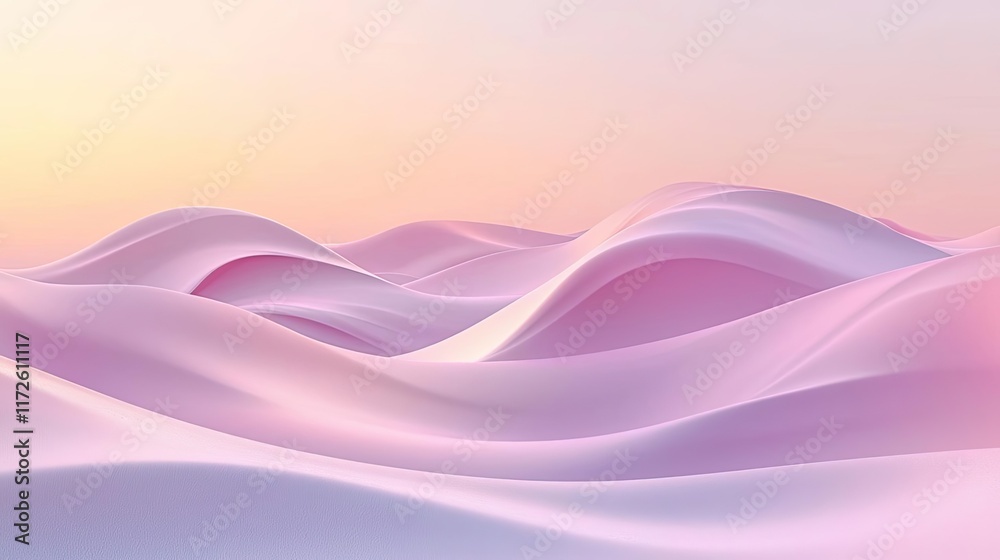 Poster waves abstract background idea. soft pink waves create a dreamy landscape, blending tranquility and 