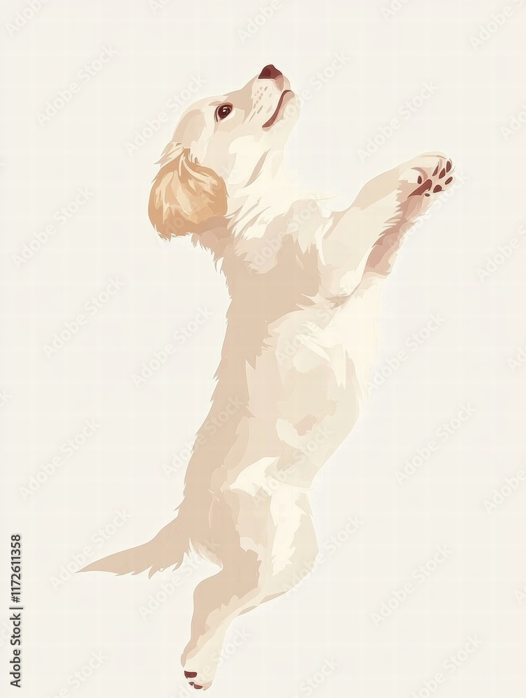 Aufkleber joyful puppy playing happily in a bright and cheerful atmosphere. generative ai