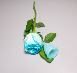 Menstrual cup with rose flower