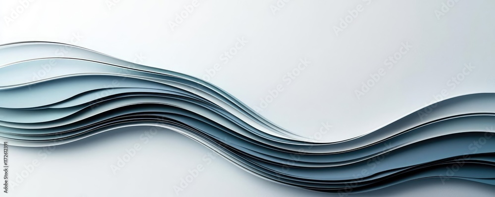 Poster Waves abstract background idea. Abstract waves in blue tones create a dynamic and soothing visual background.