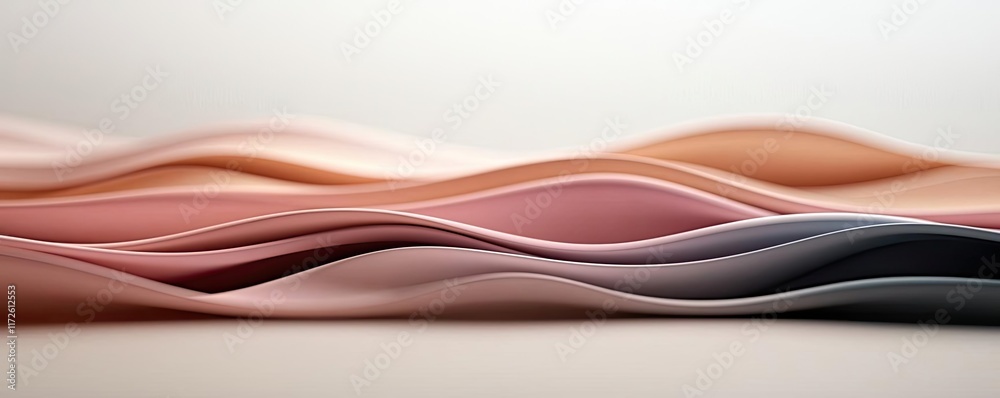 Poster Waves abstract background idea. Abstract waves of soft colors creating a serene and calming visual effect.
