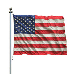 Obraz premium Minimalist American flag on a clean white backdrop, emphasizing simplicity and patriotic symbolism in a balanced composition