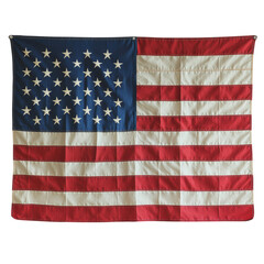 Fototapeta premium Minimalist American flag design on a clean white backdrop, emphasizing simplicity and patriotic elements in a balanced composition.