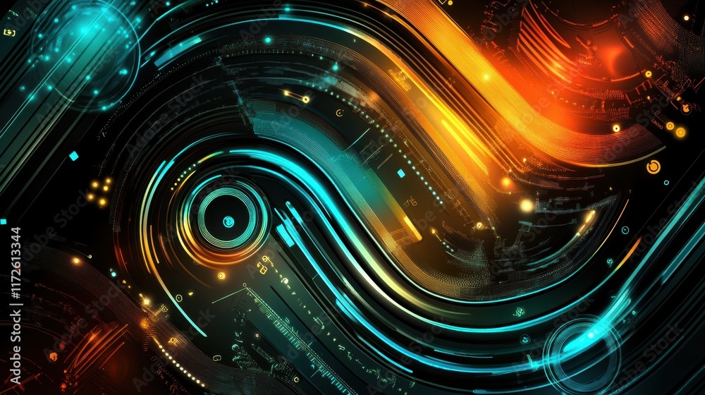 Wall mural abstract professional business team people innovation connection of line from nail node to node on m