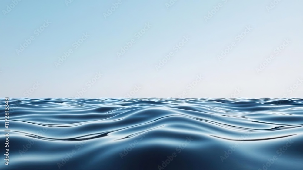 Poster waves abstract background idea. serene waves undulate gently beneath a clear blue sky, offering a tr