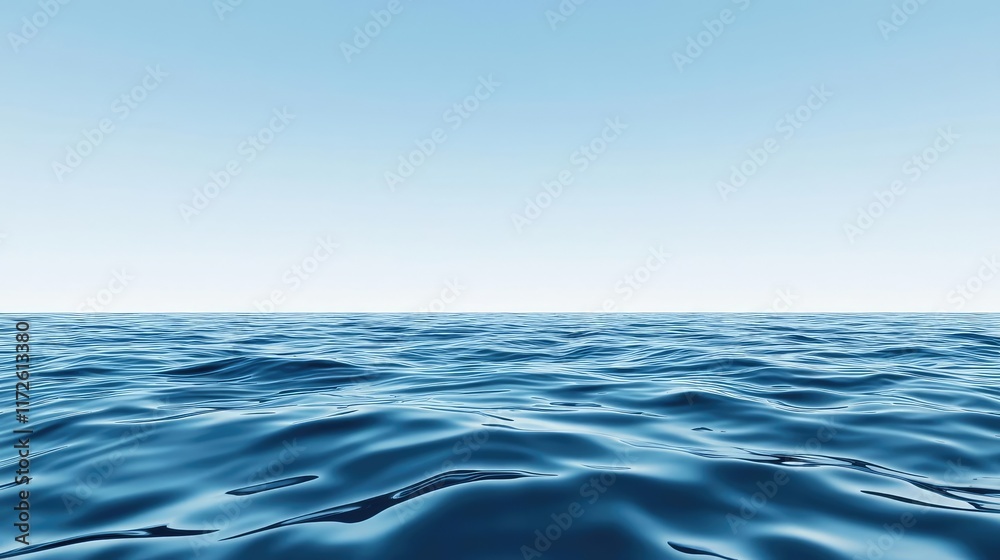 Aufkleber waves abstract background idea. a serene ocean view with calm waves under a clear blue sky.