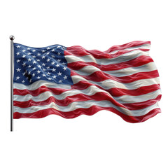 Minimalist American flag design on a clean white backdrop, emphasizing simplicity and bold colors in a balanced composition