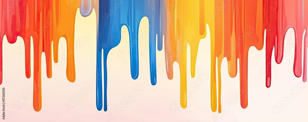 Aufkleber splash abstract background concept. colorful paint drips create a vibrant and cheerful artistic effe