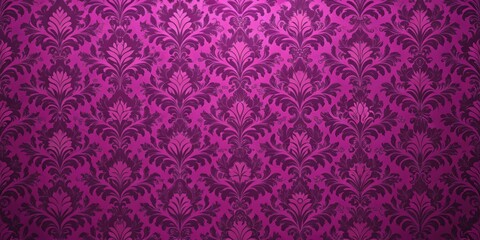 Floral wallpaper with a seamless fuchsia purple design featuring intricate patterns and textures , seamless, style ,  seamless
