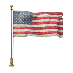 Minimalist American flag on a clean white backdrop, emphasizing simplicity and patriotic symbolism in a modern design.