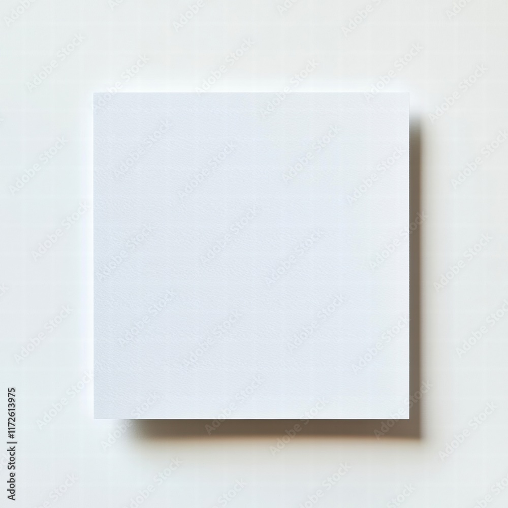 Poster Blank white sheet of paper resting on a flat surface in minimalistic setting. Generative AI