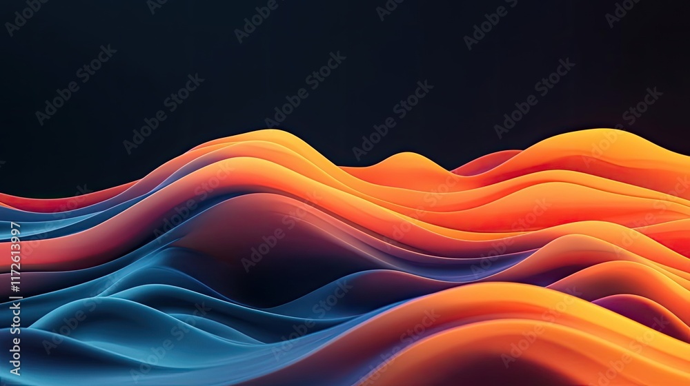 Poster Waves abstract background idea. Abstract waves in vibrant colors create a stunning visual effect.