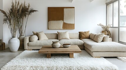 Modern sectional sofa in minimalist living room. (1)
