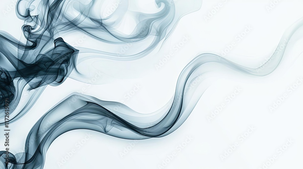 Aufkleber Smoke abstract background idea. Soft abstract smoke patterns in blue and white on a clean background.