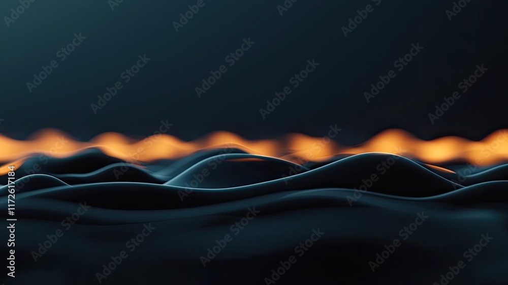 Poster smoke abstract background idea. abstract representation of gentle waves illuminated by warm, glowing