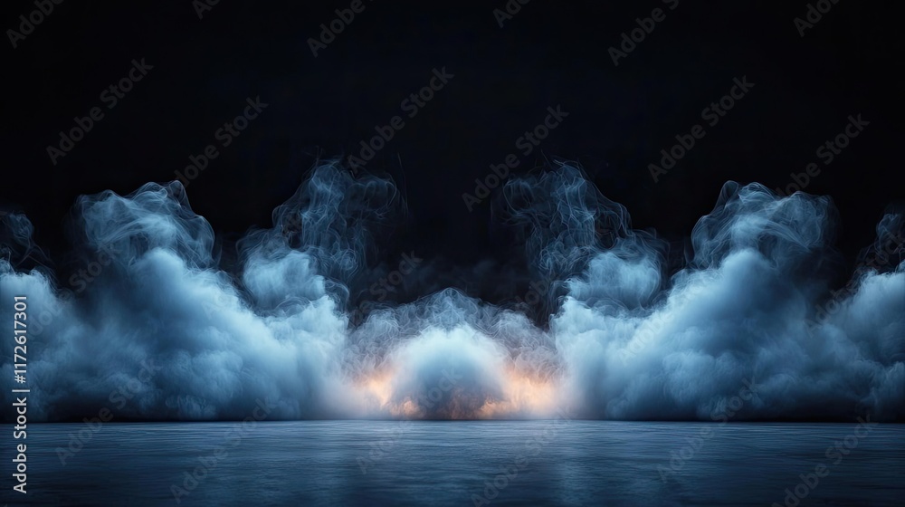 Poster Smoke abstract background idea. Mysterious smoke patterns create an atmospheric and surreal backdrop with glowing accents.