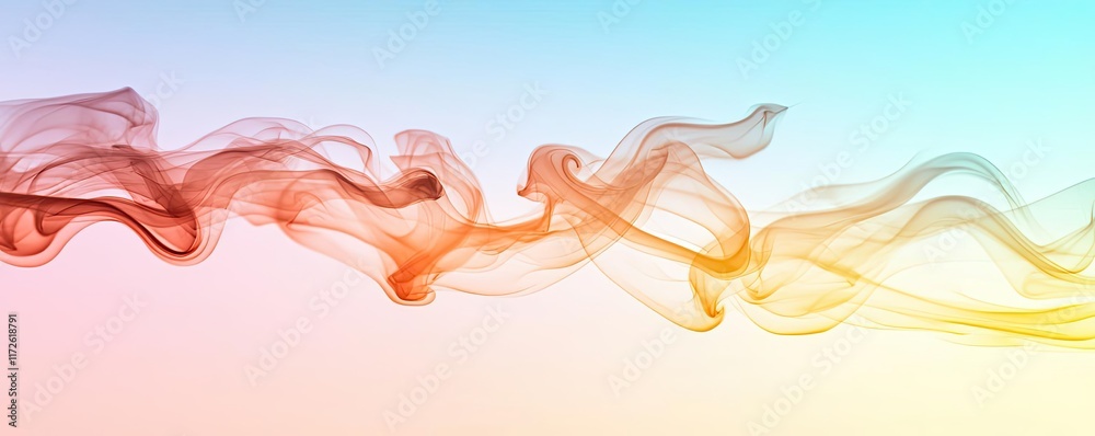 Poster Smoke abstract background idea. Colorful smoke waves create a dynamic and vibrant abstract background.