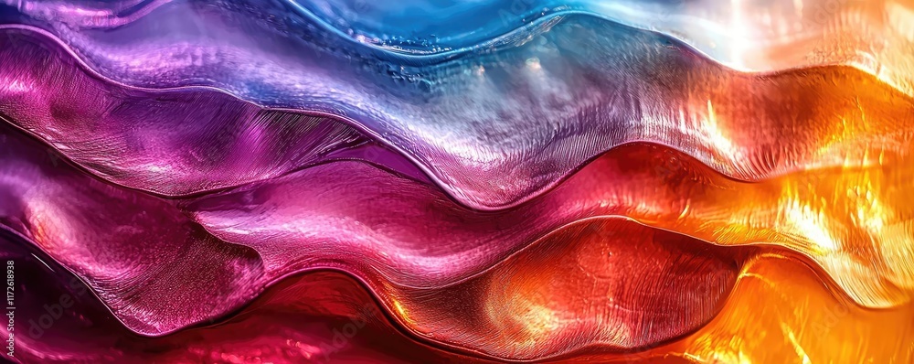 Poster Waves abstract background idea. Vibrant waves of color create a mesmerizing abstract background for creative designs.