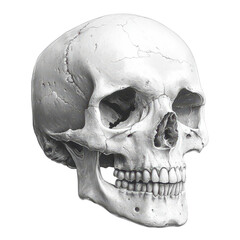 Obraz premium Minimalist skull design, stark white backdrop, striking contrast, modern aesthetic, perfect for contemporary decor or art collections