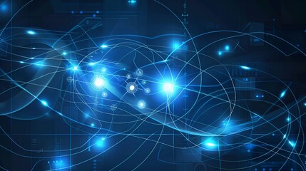 3D abstract blue geometric line on dark blue background texture