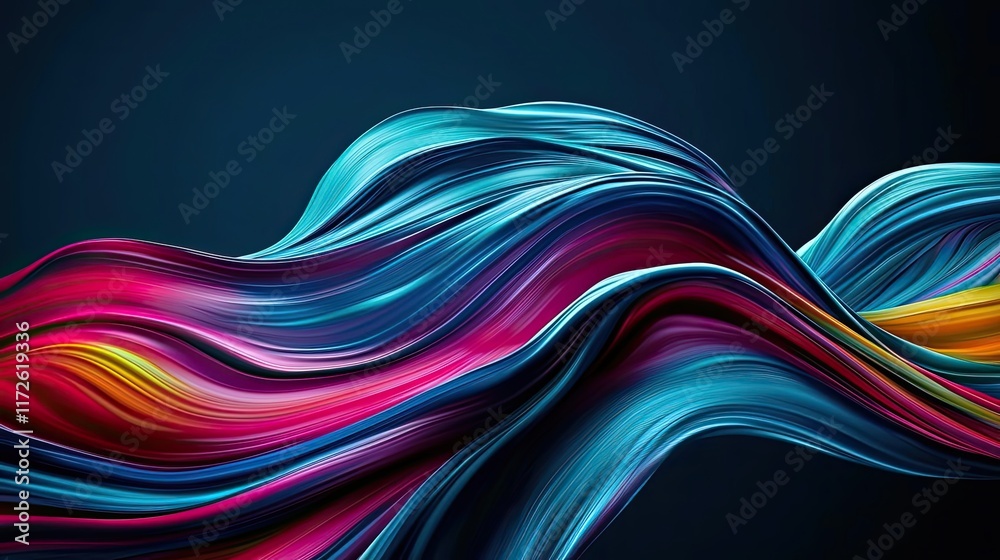 Aufkleber Splash abstract background concept. Vibrant flowing waves of color creating dynamic visual movement and energy.