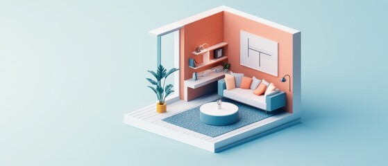 Bright and airy living room with modern furnishings and vibrant wall colors in a cozy urban setting