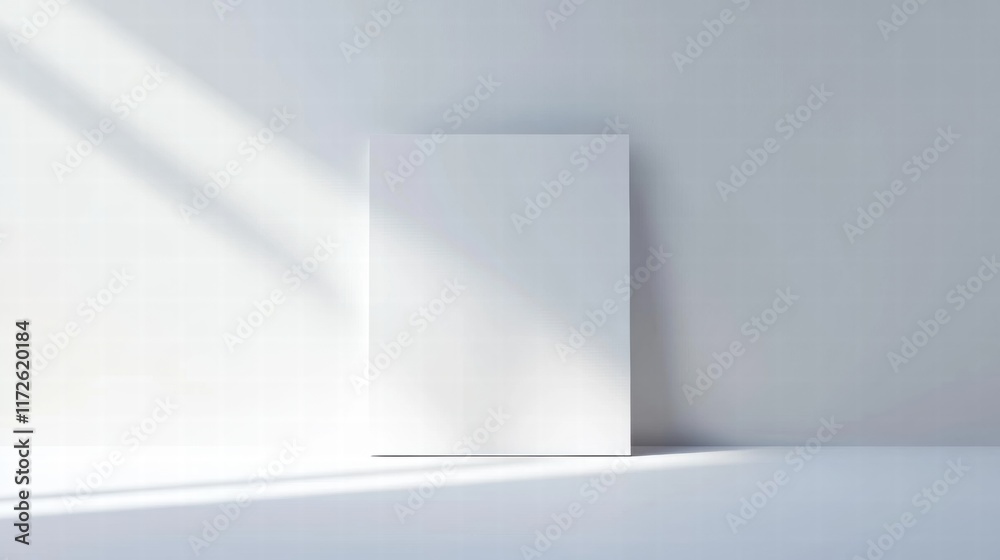 Aufkleber pristine white sheet of paper placed against a minimalist background with soft natural lighting illu
