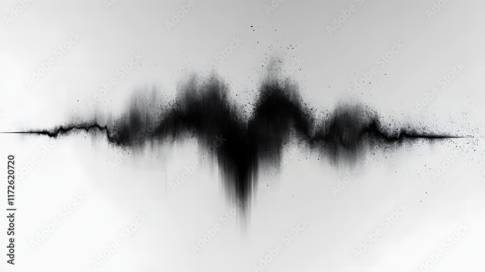 Poster abstract black and white backgrounds. a digital art piece showcasing a black ink wave on a white bac