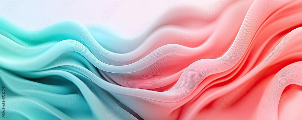 Poster Soft abstract background idea. Abstract waves of color create a vibrant and dynamic visual pattern for design.