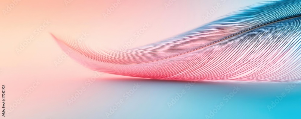 Aufkleber Feather abstract background concept. Abstract wave pattern in soft pastel colors creating a serene visual experience.